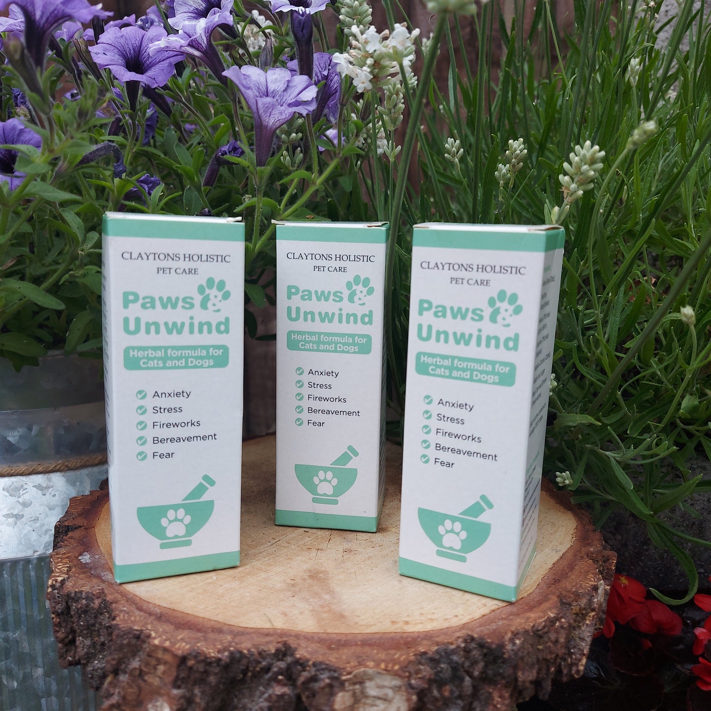 Paws & Unwind. Herbal formula for cats & dogs.