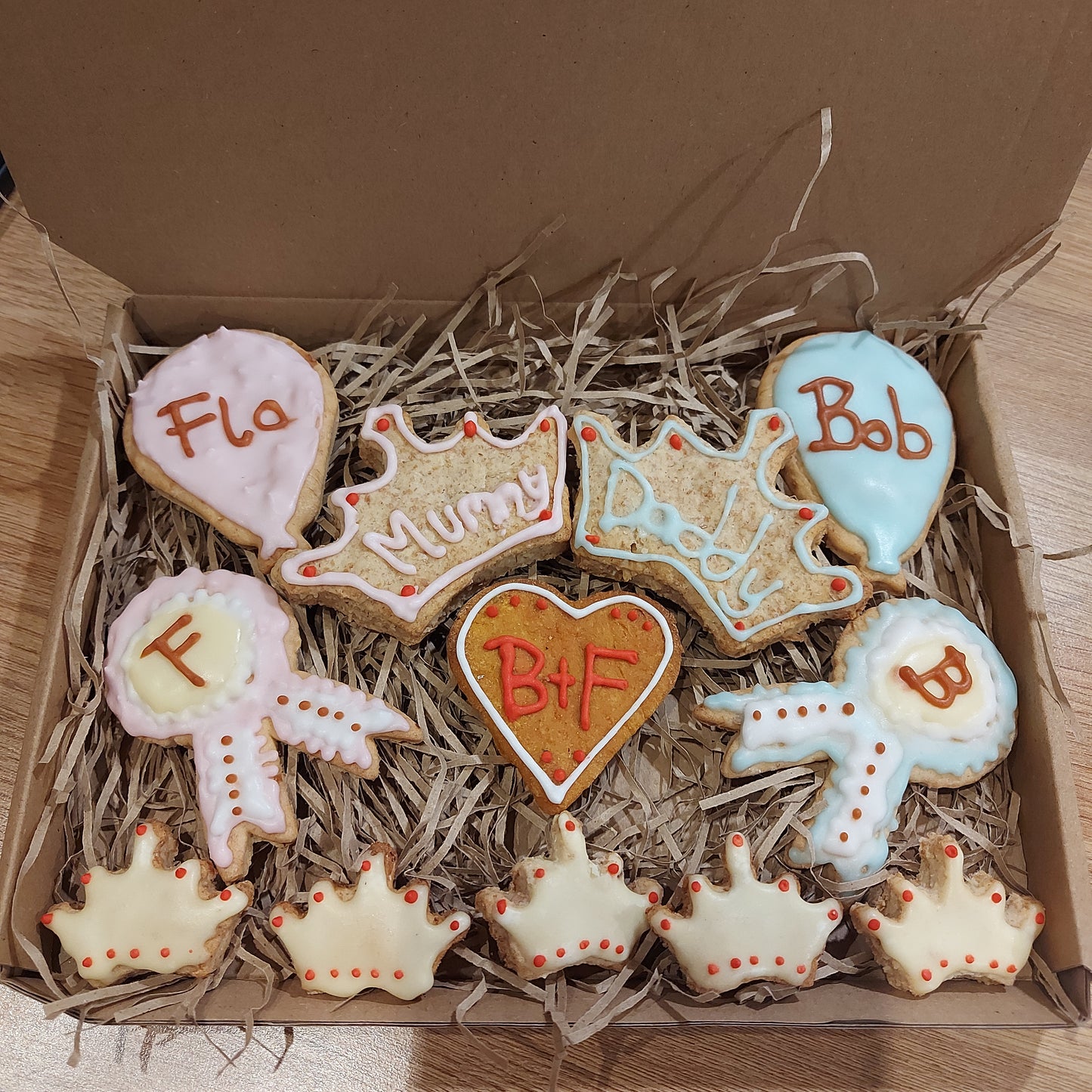 Personalised biscuit box ( these are examples )