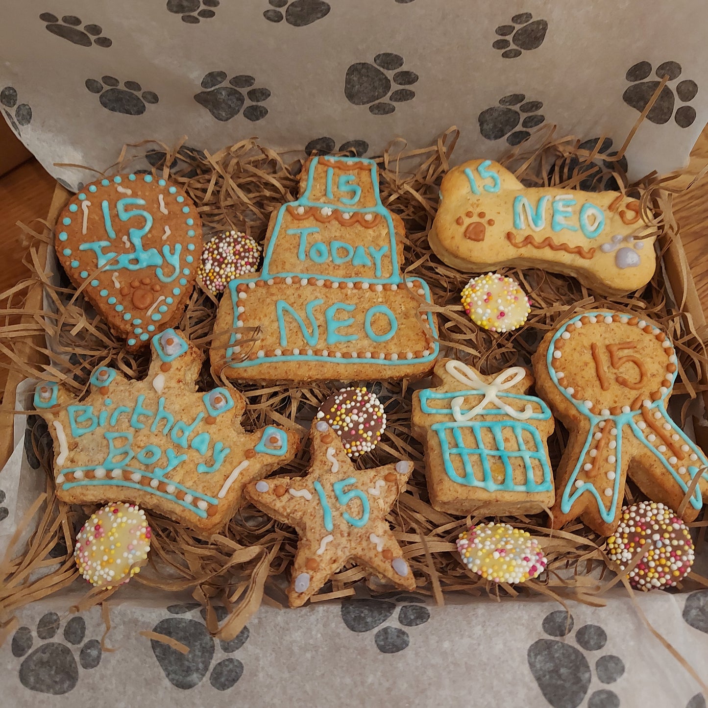 Personalised biscuit box ( these are examples )